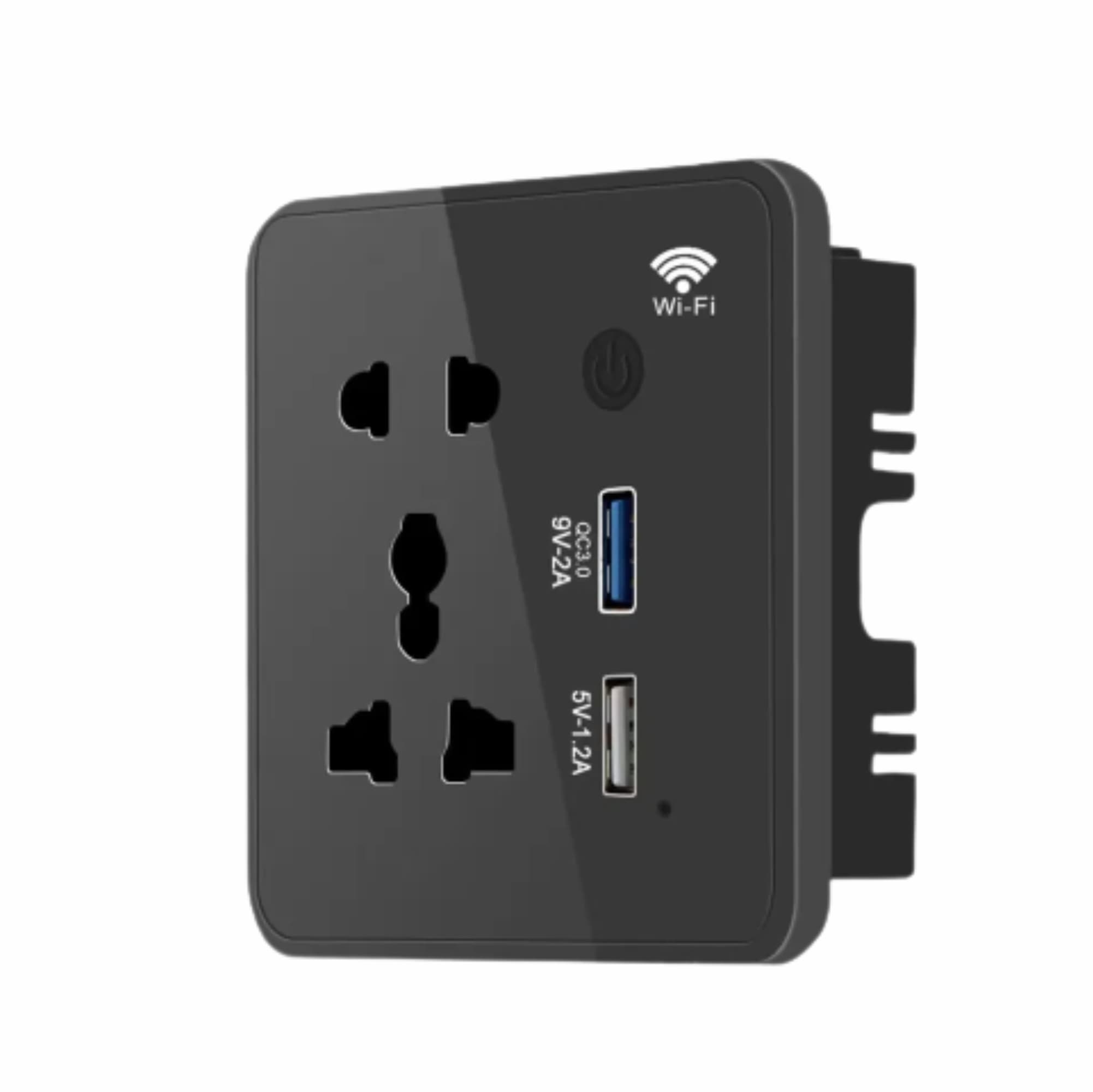 EU 13A Universal Smart Socket Single - Black