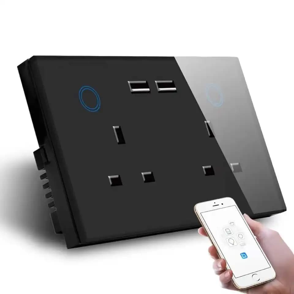 EU 13A Universal Smart Socket Double - Black